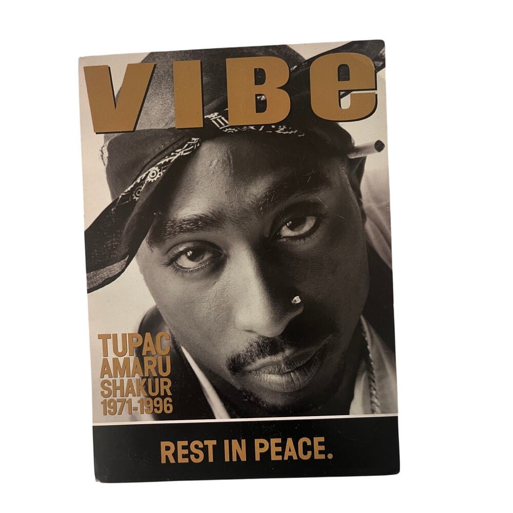 Tupac Shakur VIBE 1996 Memorial Card 2Pac Rest in Peace 5x7 Double Sided